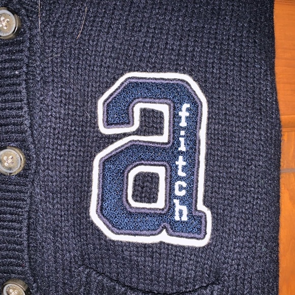 Abercrombie and Fitch Navy Varsity Sweater - Picture 2 of 3